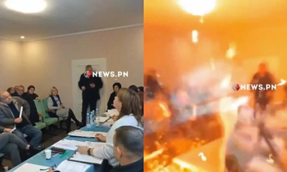 Χαμός σε δημοτικό συμβούλιο στην Ουκρανία! Σύμβουλος πέταξε τρεις χειροβομβίδες και τραυμάτισε 26 άτομα (Βίντεο)
